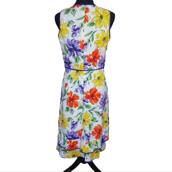 Willi Smith Floral Faux Wrap Sleeveless Dress Size 6 - Picture 6 of 8